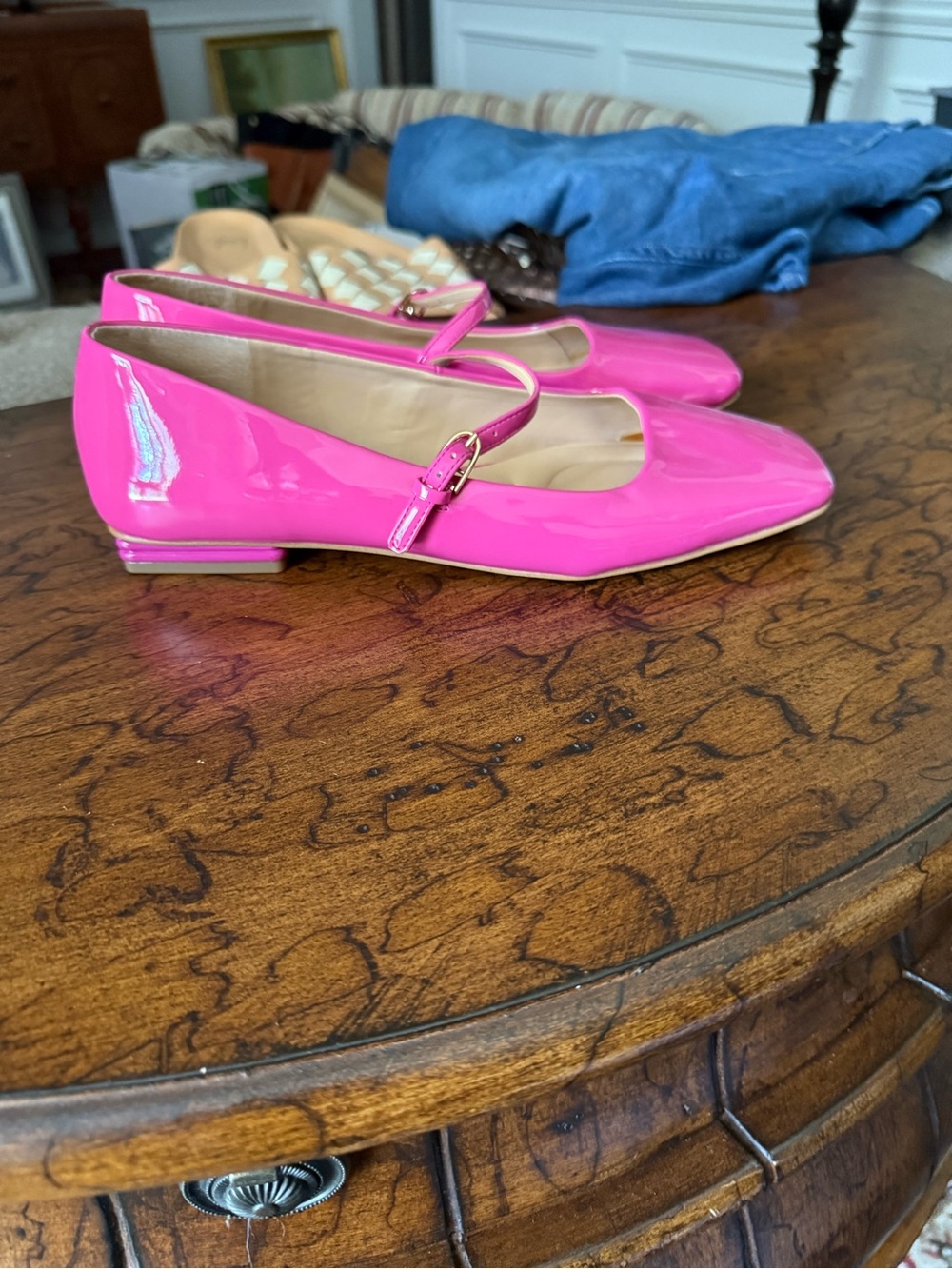 Franco Sarto Women’s Pink Patent Mary Jane Flats - Elegant Everyday Style